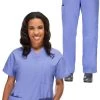 Women's V-Neck Scrub Top & Drawstring Cargo Scrub Pant Set 2 Women's V-Neck Scrub Top & Drawstring Cargo Scrub Pant Set -Medical Nurse Clothing Shop 1 ah 7set 650