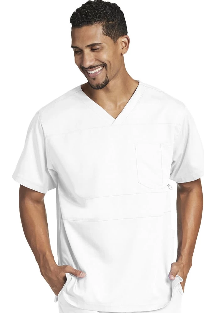 Clearance Men's Paneled V-Neck Solid Scrub Top 3 Clearance Men's Paneled V-Neck Solid Scrub Top