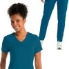 Women's Solid Scrub Top & Track Cargo Scrub Pant -Medical Nurse Clothing Shop 1 bc 27set 650