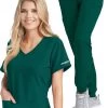 Skechers Women's Vitality V-Neck Solid Scrub Top & Theory Jogger Scrub Pant