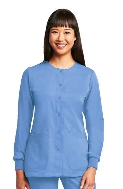 Women's Round Neck Warm Up Scrub Jacket