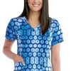 Clearance Women's Cool Blues Print Scrub Top