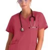Clearance Women's V-Neck Contrast Mesh Solid Scrub Top 1 Clearance Women's V-Neck Contrast Mesh Solid Scrub Top -Medical Nurse Clothing Shop 1 bc bwt012 clearance 650