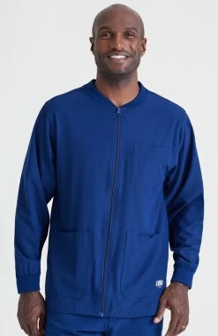 Skechers Men's Structure Zip Front Solid Sport Scrub Jacket