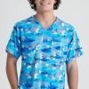 Skechers Men's V-Neck Wild Tide Print Scrub Top 2 Skechers Men's V-Neck Wild Tide Print Scrub Top -Medical Nurse Clothing Shop 1 bc skt175 printwtd 650