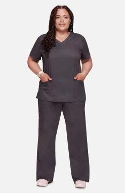 Women's V-Neck Scrub Top & Drawstring Scrub Pant Set