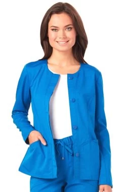 Clearance Women's Warm My Heart Button Front Scrub Jacket