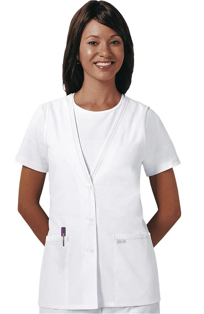 Cherokee Women's Button-Front Vest Solid Scrub Vest 3 Cherokee Women's Button-Front Vest Solid Scrub Vest