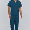 Unisex Durable V-Neck Top & Drawstring Pant Scrub Set