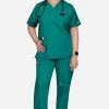 Women's V-Neck Solid Scrub Top & Elastic Waistband Cargo Scrub -Medical Nurse Clothing Shop 1 ck 38set 650