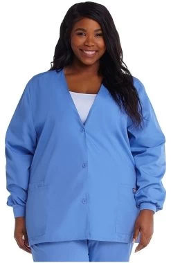 Clearance Women's V-Neck Solid Scrub Jacket