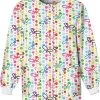 Cherokee Clearance Women's Crew Neck Butterfly Dots Print Jacket -Medical Nurse Clothing Shop 1 ck 4350 printclearancebud 650