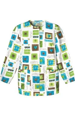 Cherokee Clearance Women's Crew Neck Heart Print Jacket