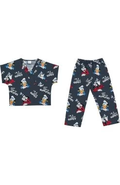 Cherokee Clearance Kid's Unisex Donald Duck Print Scrub Set