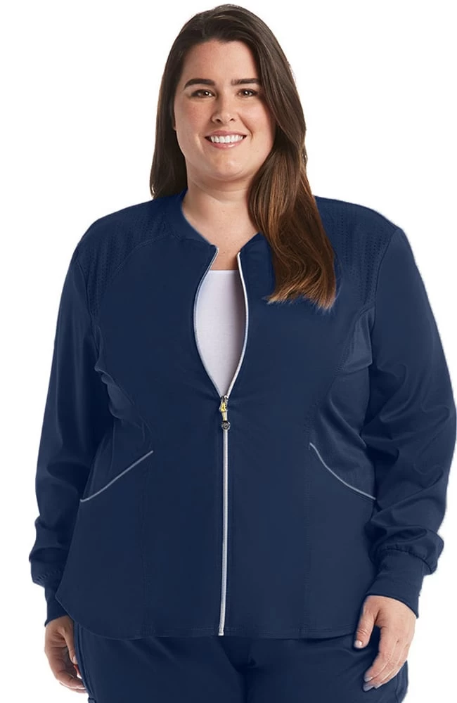 Cherokee Clearance Women's Zip Front Warm-Up Solid Scrub Jacket 3 Cherokee Clearance Women's Zip Front Warm-Up Solid Scrub Jacket