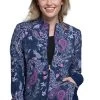 Cherokee Clearance Women's Zip Front Warm-Up Floral Print Scrub Jacket -Medical Nurse Clothing Shop 1 ck ck308 printclearancepap 650