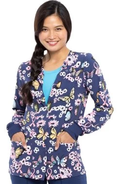 Cherokee Clearance Women's Beautiful To Care Print Scrub Jacket