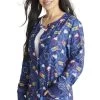 Cherokee Women's Snap Front Sweet Tooth Print Jacket -Medical Nurse Clothing Shop 1 ck ck321 printsoo 650
