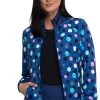 Cherokee Clearance Women's Poppin' Polka Dots Navy Print Scrub Jacket
