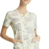 Cherokee Clearance Women's Herbal Wellness Print Scrub Top