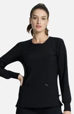 Cherokee Women's Long Sleeve V-Neck Solid Scrub Top