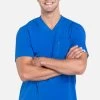 Cherokee Men's V-Neck Knit Panel Solid Scrub Top -Medical Nurse Clothing Shop 1 ck ck910a 650