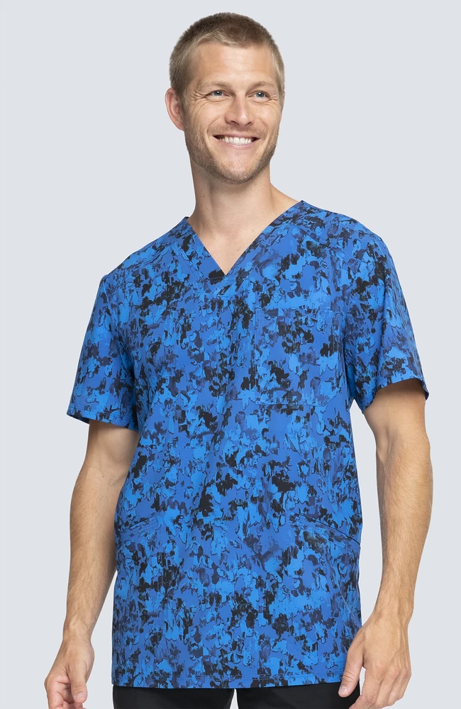 Cherokee Clearance Men's Paint That Grand Print Scrub Top 3 Cherokee Clearance Men's Paint That Grand Print Scrub Top