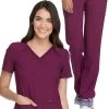 Cherokee Women's V-Neck Knit Back Solid Scrub Top & Knit Waistband Pull On Scrub P 1 Cherokee Women's V-Neck Knit Back Solid Scrub Top & Knit Waistband Pull On Scrub P -Medical Nurse Clothing Shop 1 ck ckset02 650