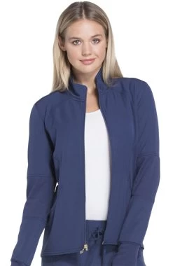 Women's Zip Front Warm-Up Solid Scrub Jacket