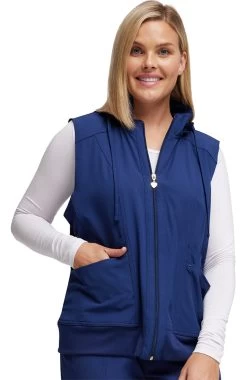 Women's In-Vested Love Solid Scrub Vest