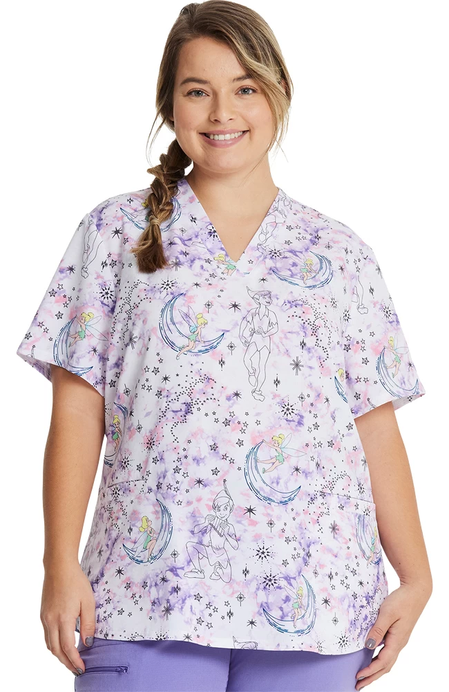 Women's Starlight Tink Print Scrub Top 3 Women's Starlight Tink Print Scrub Top