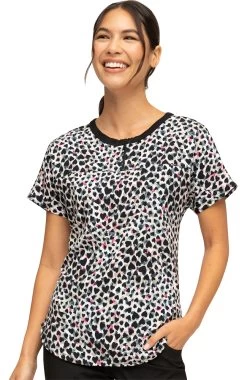 Clearance Women's Forever Wild At Heart Print Scrub Top