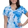 Cherokee Clearance Women's V-Neck Elsa Print Scrub Top -Medical Nurse Clothing Shop 1 ck tf626 printclearancefze 650