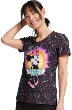 Cherokee Clearance Women's My Bright Future Print Scrub Top