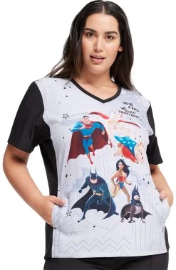 Cherokee Clearance Women's Super-Pets Print Scrub Top