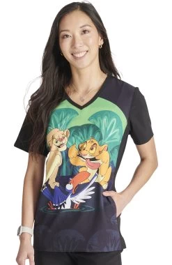 Cherokee Women's Too Funny Print Scrub Top