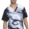 Cherokee Clearance Men's V-Neck Star Wars Print Scrub Top -Medical Nurse Clothing Shop 1 ck tf700 printclearancesfo 650
