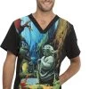Cherokee Clearance Men's Jedi Master I Am Print Scrub Top -Medical Nurse Clothing Shop 1 ck tf708 printclearancesrj 650