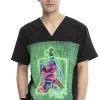 Cherokee Clearance Men's Goofy Neon Print Scrub Top