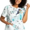 Cherokee Clearance Women's Lotus Garden Print Scrub Top