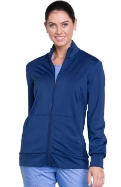 Clearance Unisex Zip Front Solid Scrub Jacket