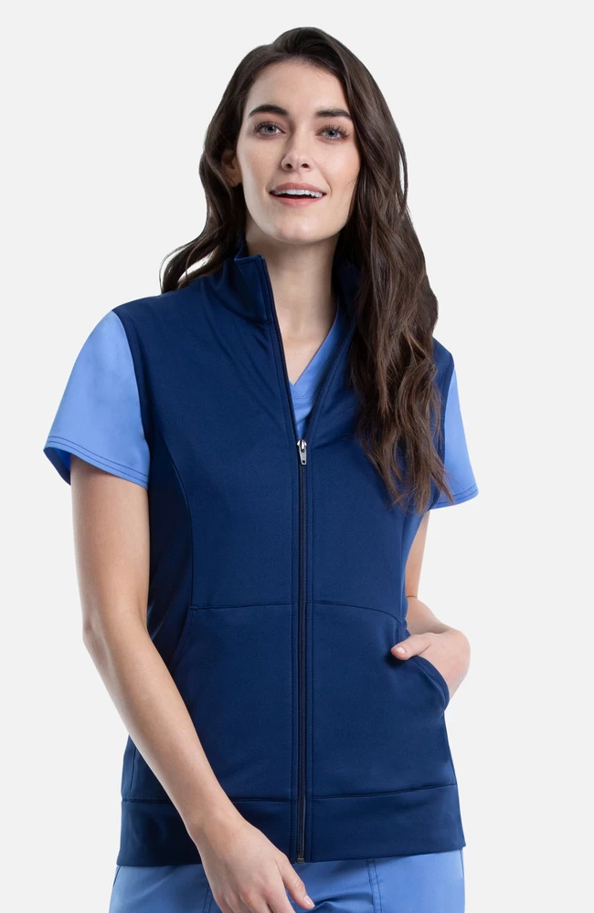 Women's Knit Solid Scrub Vest 3 Women's Knit Solid Scrub Vest