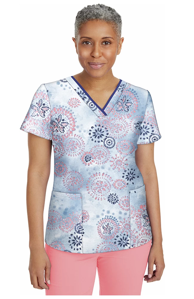 Clearance Women's Amanda Mystic Watercolor Print Scrub Top 3 Clearance Women's Amanda Mystic Watercolor Print Scrub Top