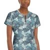 Clearance Women's Ivy Tiger Lily Print Scrub Top