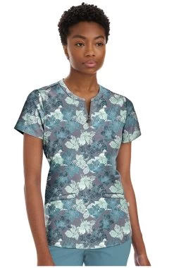 Clearance Women's Ivy Tiger Lily Print Scrub Top