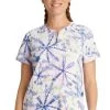 Women's Ivy Tie-Dye Burst Print Scrub Top 1 Women's Ivy Tie-Dye Burst Print Scrub Top -Medical Nurse Clothing Shop 1 hh 2275 printstd 650