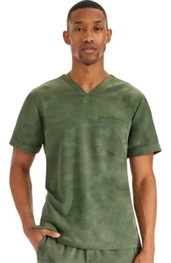Men's Jack V-Neck Camo Scrub Top