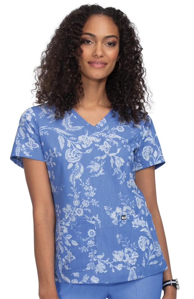 Clearance Women's Early Energy True Ceil Botanical Burnout Print Scrub Top 3 Clearance Women's Early Energy True Ceil Botanical Burnout Print Scrub Top