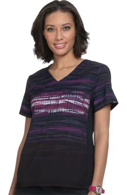 Clearance Women's Reform Tie Dye Ombre Print Scrub Top
