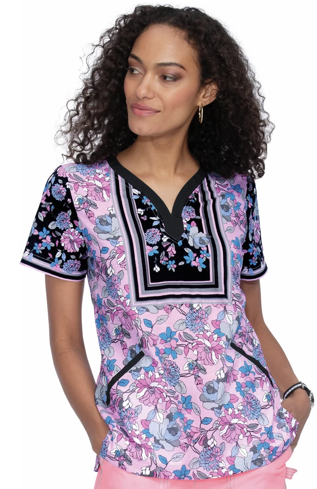 Clearance Women's Luisa Enchanted Garden Print Scrub Top 3 Clearance Women's Luisa Enchanted Garden Print Scrub Top